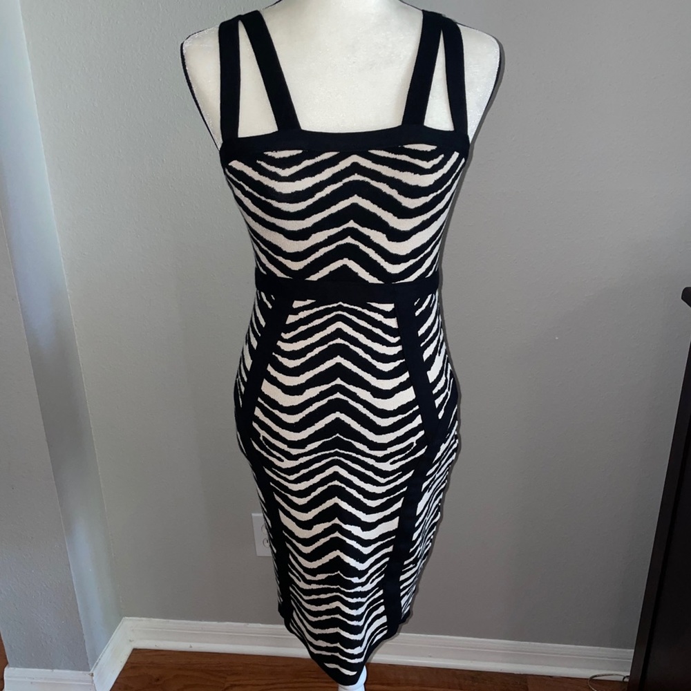 Zebra Print Bandage Dress - EUC